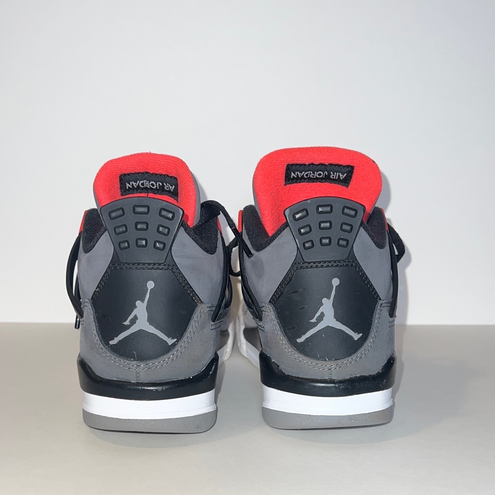 Air Jordan Flight 4 Retro "Infrared" Black Grey Red Youth GS Size 3.5Y - Picture 5 of 10